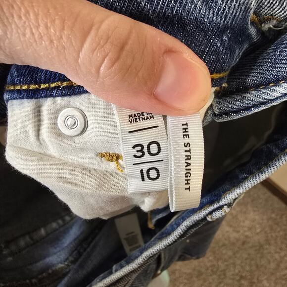 Women's LOFT "The Straight" Jeans with Rhinestones & Raw Ankles | Size 30/10 - Picture 10 of 11